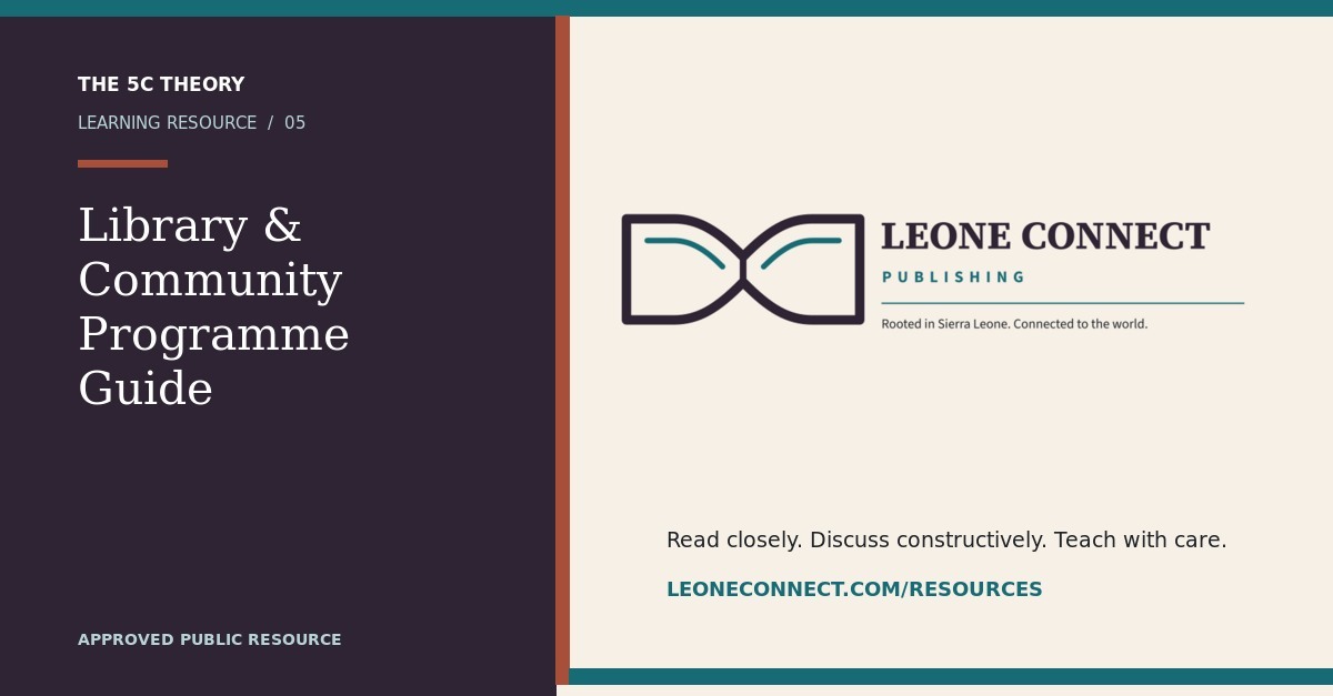 THE 5C THEORY Library & Community Programme Guide.